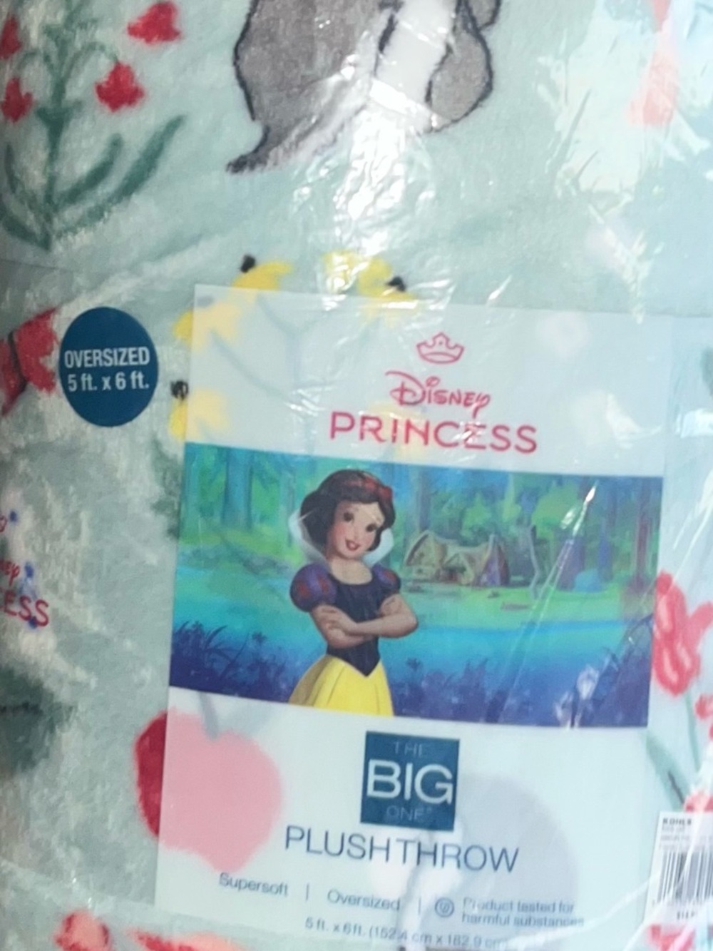 NEW The Big One Plush Blanket Disney Princess’s OS 5’x6’Snow White Floral